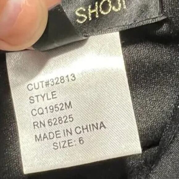 Tadashi Shoji Black Satin Fit-and-Flare Dress | Size 6 | Elegant Evening Wear - Picture 9 of 9